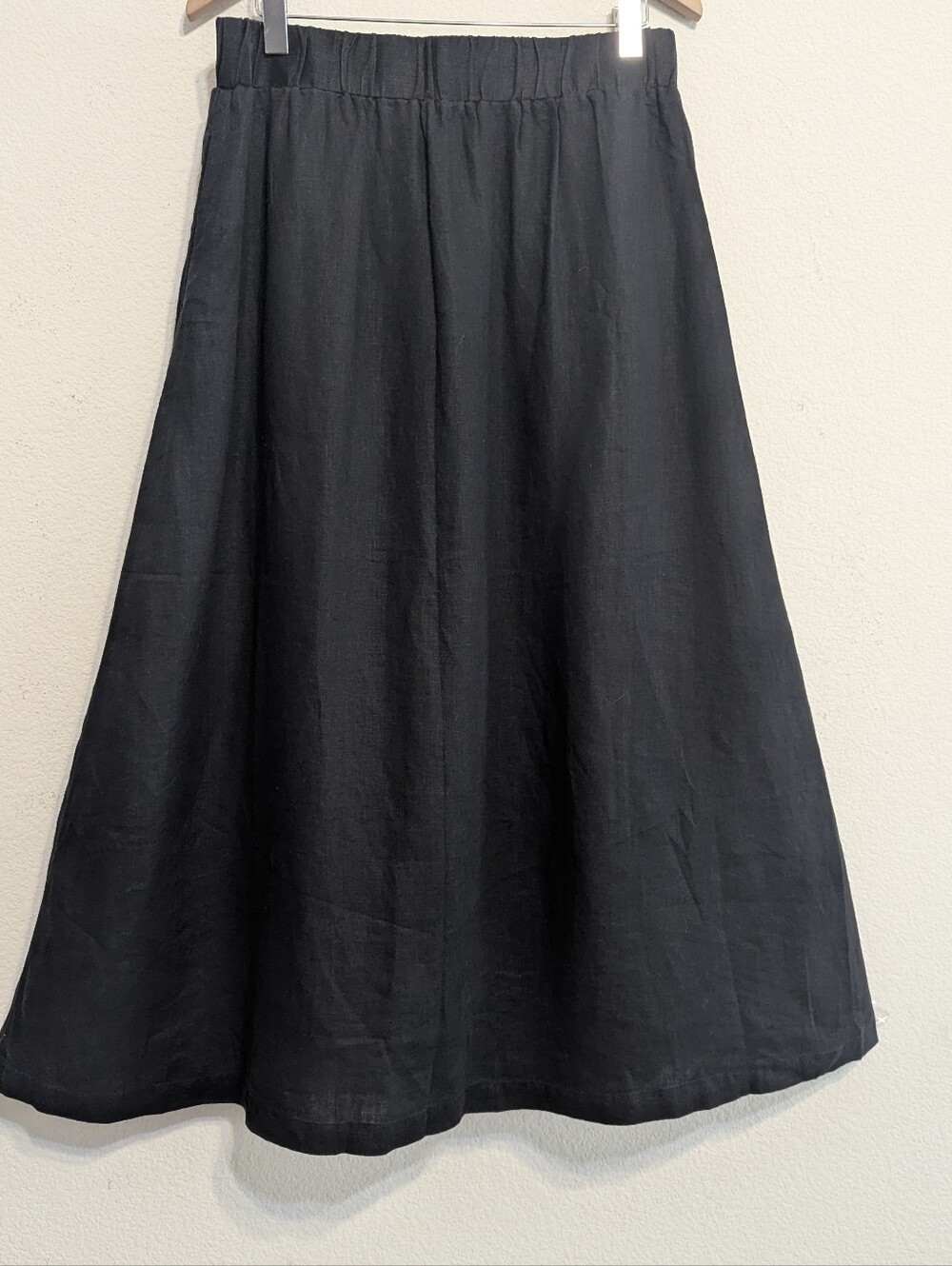 Quince 100% European Linen Maxi Skirt in Large NWT Minimalist Casual Side Slit